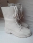 Немски Ботуши Lascana, нови естествена кожа, бели, размер 38 връзки и цип, снимка 2