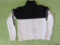 Машинно плетена жилеткав черно и бяло с цип, размер М, снимка 5