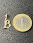 Златна обица playboy висулка буква gold 585 14 karat obica zlatno , снимка 2