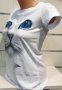 Страхотна нова дамска бяла тениска с 3D принт Котка със сини очи, снимка 11