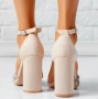 37 номер | Бежови сандали на ток, снимка 2