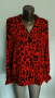 Дизайнерска риза в животински принт в червено Amisu / голям размер , снимка 4