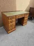Бюро с кожа и обков от месинг, снимка 2