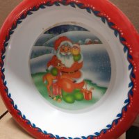 Коледна чинийка с Дядо Коледа , снимка 1 - Чинии - 42909541
