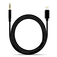 Аудио кабел за музика DE-42ia, iPhone, Apple lightning(м)/3,5mm JACK(м), черен, 1m, снимка 1 - Други - 42336829