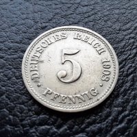 Стара монета 5 пфенига 1908 г. буква  D - Германия- хит цена !, снимка 11 - Нумизматика и бонистика - 39778962