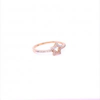 Златен дамски пръстен 1,27гр. размер:56 14кр. проба:585 модел:10066-5, снимка 3 - Пръстени - 38386486