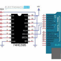 74HC595 - 8bit serial to parallel shift register, снимка 2 - Друга електроника - 35446784