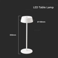 Настолна LED Лампа 2W Димиране Презареждане Топло Бяла Светлина, снимка 6 - Настолни лампи - 37741097