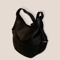 Голяма мароканска чанта от естествена кожа в черен цвят, снимка 2 - Чанти - 35254275