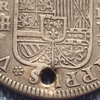 Сребърна монета 2 реала Филип пети Сеговия Испания 13780, снимка 7 - Нумизматика и бонистика - 42871784