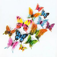 Комплект от 12 декоративни пеперуди, които да поставите на стената 3D с евтини магнитни декорации за, снимка 12 - Декорация за дома - 36629703