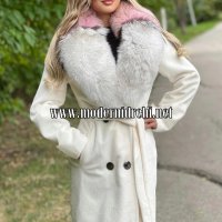 Дамско палто алпака кашмир и лисица код 907, снимка 1 - Палта, манта - 38810753
