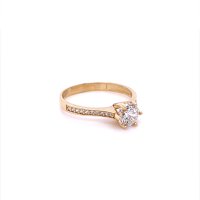 Златен дамски пръстен 2,08гр. размер:53 14кр. проба:585 модел:20540-6, снимка 3 - Пръстени - 42815899