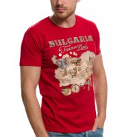 Нова мъжка червена тениска с трансферен печат България - Treasure Land (Земя на съкровищата), снимка 5 - Тениски - 29889652