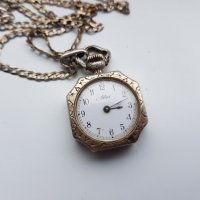 Дамски сребърен часовник със сребърна верижка, снимка 3 - Дамски - 31485479