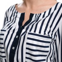 Нова дамска моряшка риза тип туника на тъмносиньо и бяло райе, снимка 2 - Ризи - 28296062