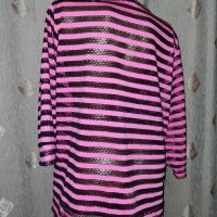 XXL Блуза в розово и черно, снимка 2 - Блузи с дълъг ръкав и пуловери - 42899656