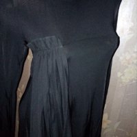 Черна рокля с интересен акцент от солей- С размер, снимка 3 - Рокли - 33757828