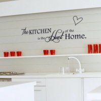  Kitchen is Heart of the Home  стикер за мебел стена заведение ресторант самозалепваща лепенка декор, снимка 1 - Други - 31804683