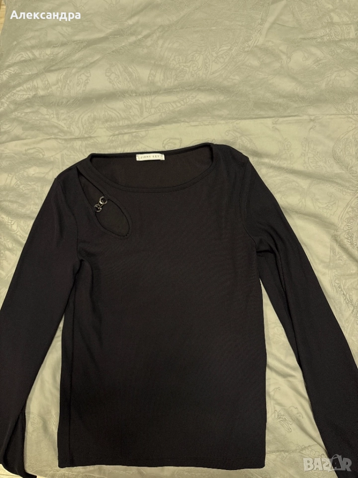 Черни блузи с дълъг ръкав, снимка 1