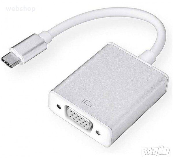 Кабел преходен, TYPE-C(м), VGA(ж), 0,3m, снимка 1