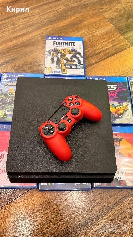 PS4 Slim 500GB + Волан и педали + 11 игри, отлично състояние !, снимка 1
