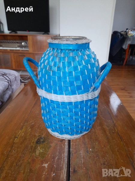 Стар плетен буркан #4, снимка 1