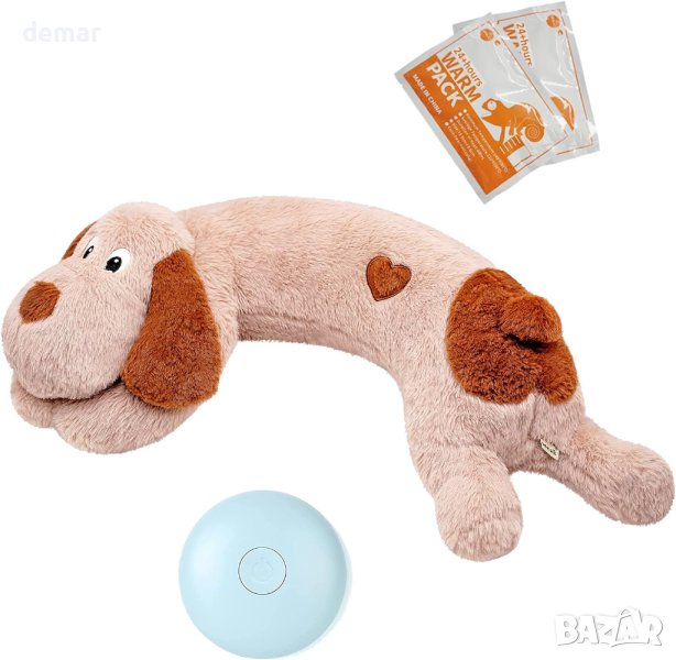 WEOK Плюшена играчка кученце за успокояване на кученце с топлинни пакети, снимка 1