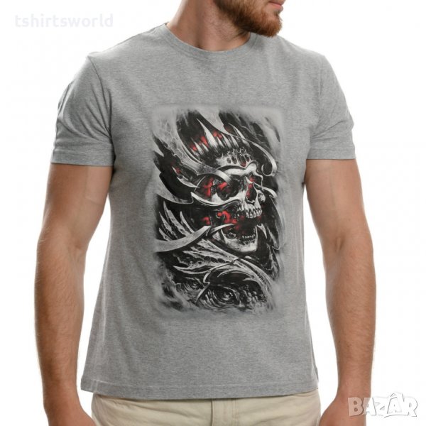 Нова мъжка тениска с дигитален печат 3D Череп (Скелет), снимка 1