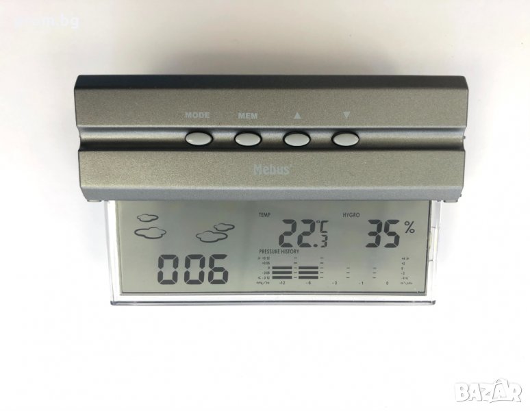 влагомер, термометър и часовник, нов, немски, метеорологична станция, снимка 1