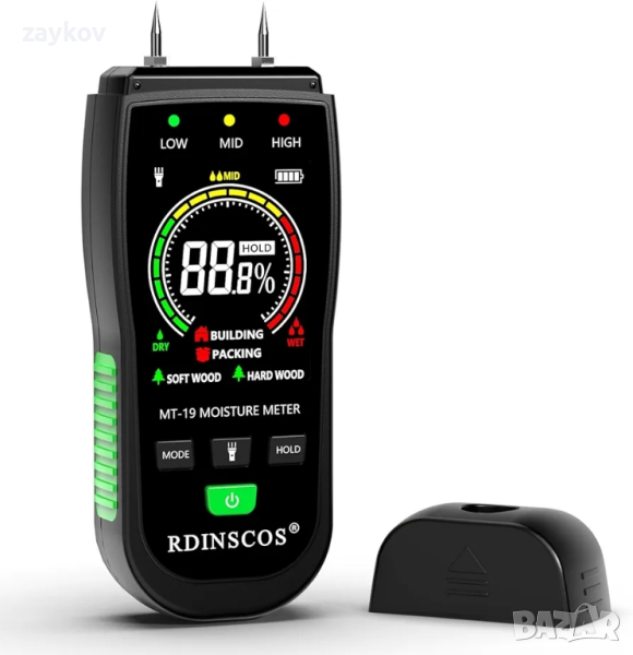 Влагомер, тестер за влага на дърва за гипсокартон Професионален измервател, снимка 1