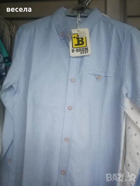 детска риза светло син цвят, спортно елегантна. , снимка 1