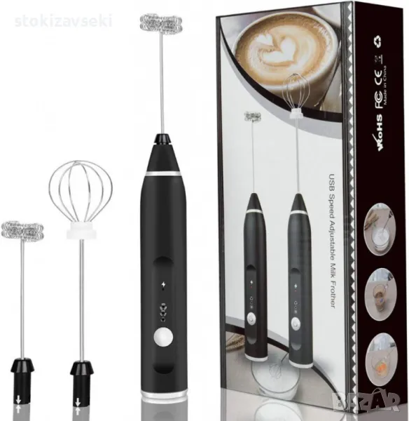 3-скоростен USB електрически пенообразувател за мляко , снимка 1