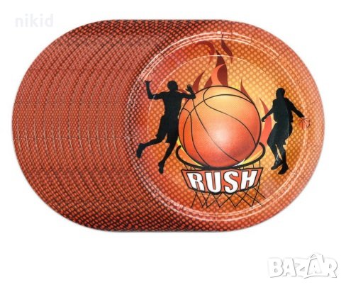 Баскетбол 10 бр парти чинии чинийки, снимка 1