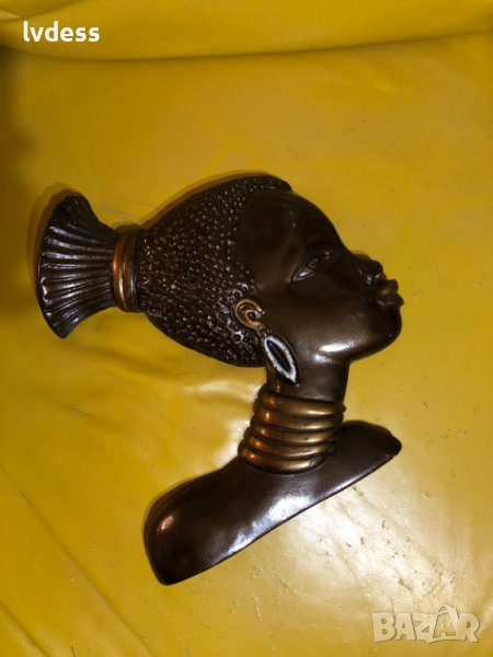 Африкански фигури женски бюст, полирезин, снимка 1