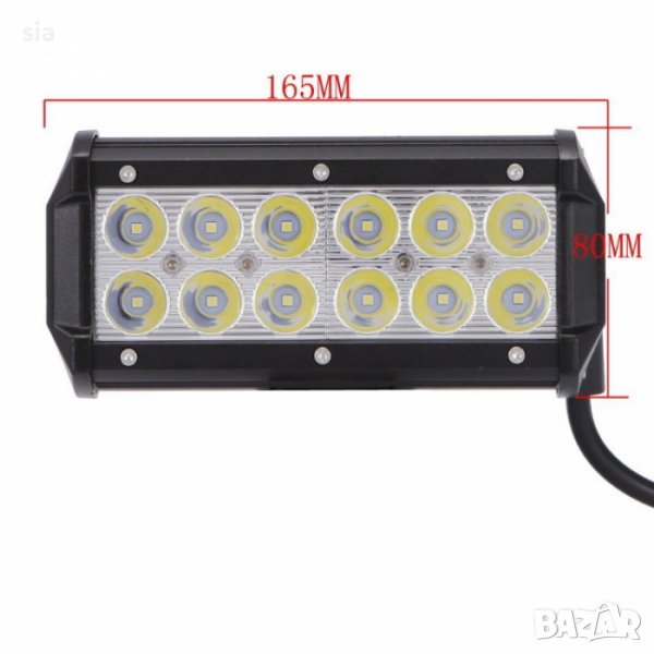 Лед Бар, Led Bar 36W, 16 см, 12-24 V, черен, снимка 1