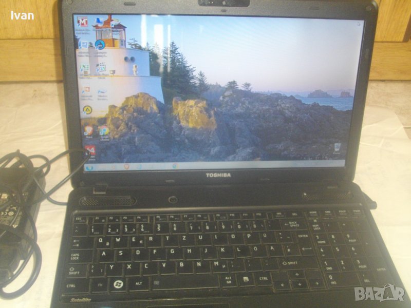 Отличен Лаптоп TOSHIBA Satellite C660D-19X-Ram 4 GB-120 HDD-AMP E 300-Radeon Graphics 1,30 GHz-Win7, снимка 1