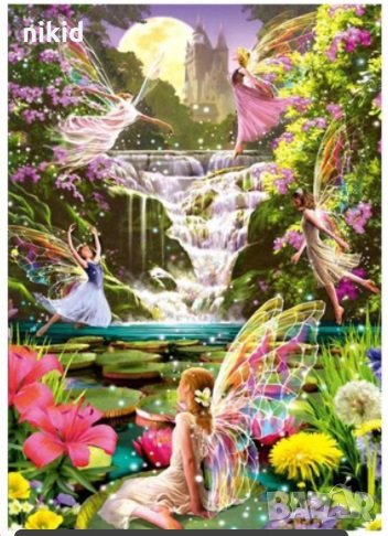 5D гоблен Приказка с феи диамантен гоблен картина мозайка за направа по схема с камъчета, снимка 1