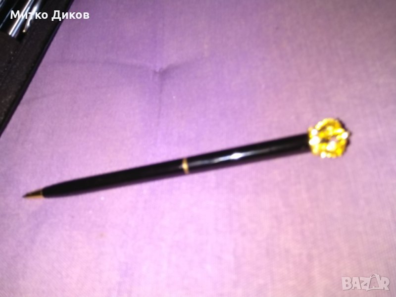 Химикалка ролер метална с коронка с кристали, снимка 1