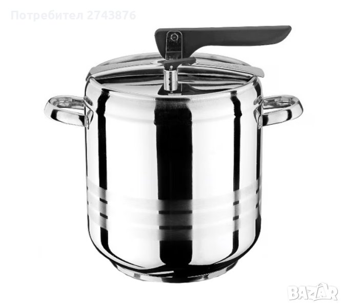 ТЕНДЖЕРА ПОД НАЛЯГАНЕ , ТРИСЛОЙНО КАПСУЛОВАНО ДЪНО, НЕРЪЖДАЕМА СТОМАНА, 7 Л.,ИНДУКЦИЯ, снимка 1