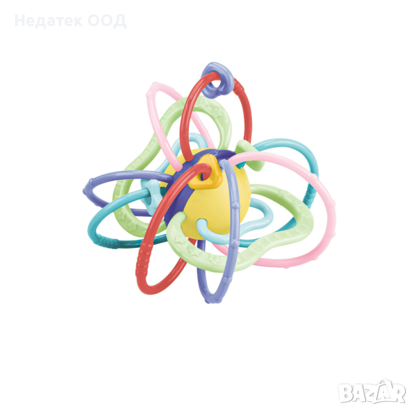 Дрънкалка за дъвчене, с цветни рингове и геометрични шарки, снимка 1