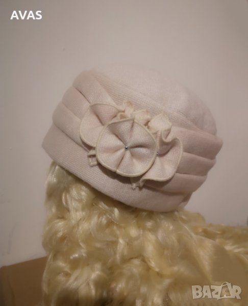 Нова елегантна шапка светло розова Вълна, снимка 1