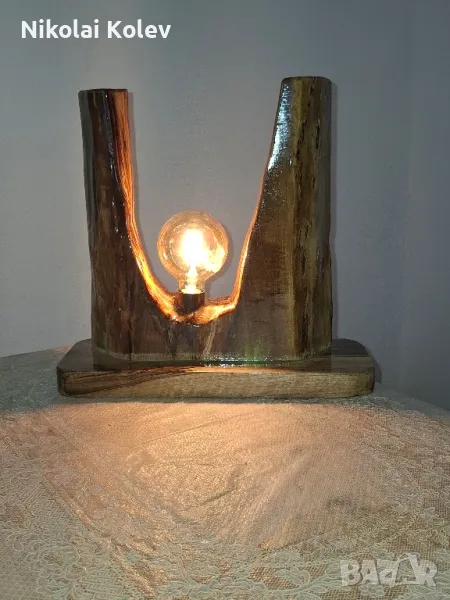 Ръчно изработени нощни лампи от орех, снимка 1