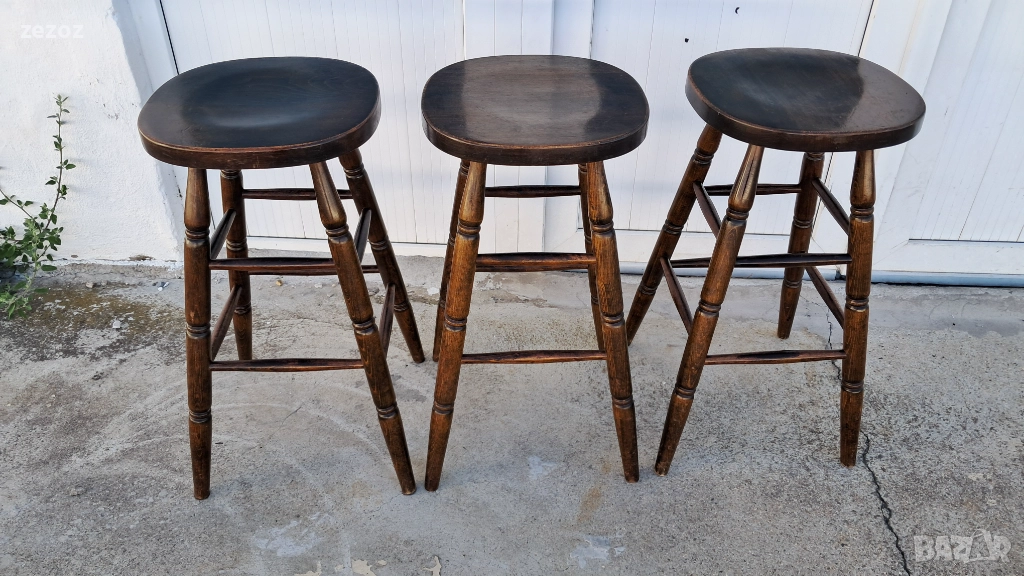 Бар столове масив-3бр., снимка 1
