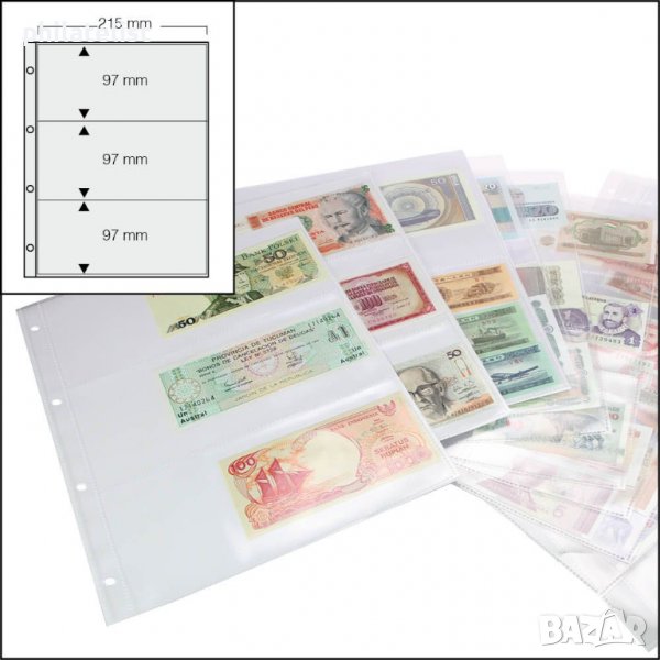 SAFE 5483 - прозрачни листи за 3 банкноти 215х97 мм /15 бр. /, снимка 1