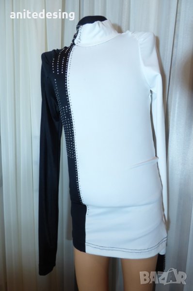 поло за спортни танци-черно и бяло, снимка 1