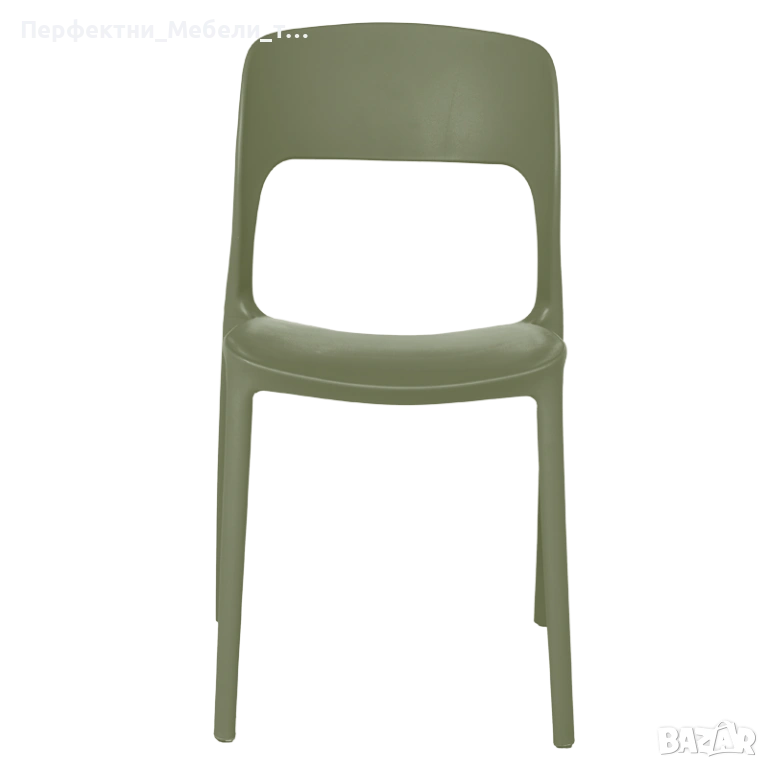 Икономичен здрав,елегантен стол градински от полипропилен до 120 кг зелен,бежев и бял цвят на склад, снимка 1