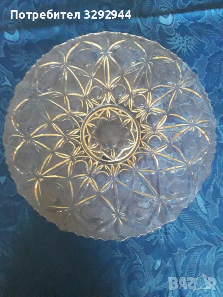 Кристална чиния поднос антика, снимка 1
