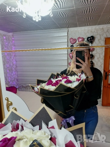 вечен букет от рози, снимка 4 - Изкуствени цветя - 52887069